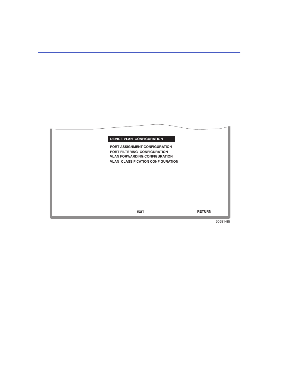 1q vlan configuration menu screen -4, How to access, Screen example | Enterasys Networks 2200 User Manual | Page 172 / 330