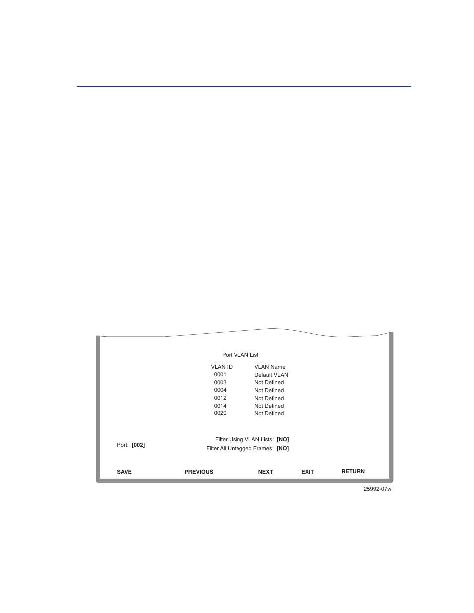 5 port filtering configuration screen, Port filtering configuration screen -15, Port filtering configuration screen | Port filtering configuration, Section 7.5, 5 port filtering configuration screen when to use, How to access, Screen example | Enterasys Networks 2200 User Manual | Page 183 / 330