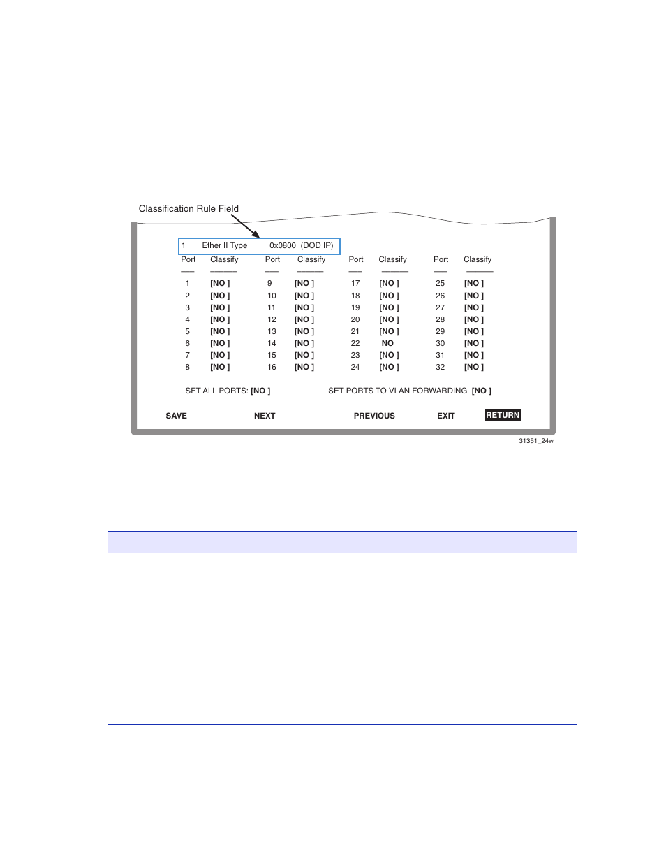 Protocol port configuration screen, Figure 7, Screen example | Field descriptions | Enterasys Networks 2200 User Manual | Page 203 / 330