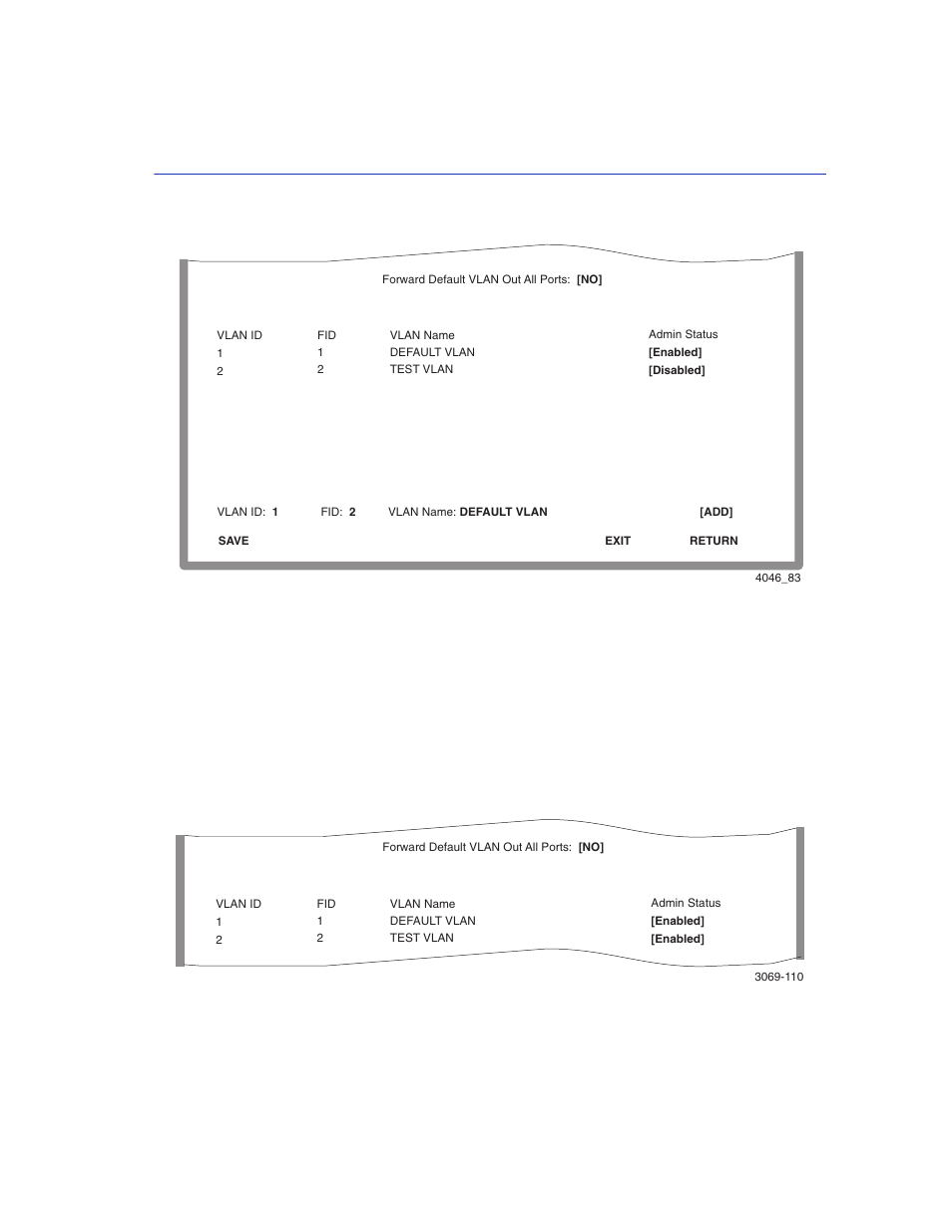 Walkthrough stage four, activating test vlan, Test vlan enabled, Figure 12-9 | Enterasys Networks 2200 User Manual | Page 281 / 330