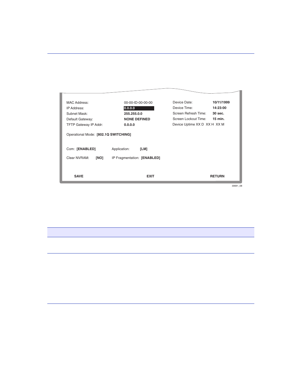 General configuration screen, General configuration screen field descriptions, Figure 4-2 | Screen example, Field descriptions | Enterasys Networks 2200 User Manual | Page 61 / 330