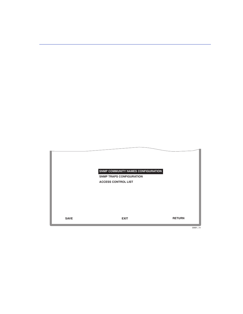 3 snmp configuration menu screen, Snmp configuration menu screen -19, Snmp configuration menu screen | Snmp configuration menu, Section 4.3, 3 snmp configuration menu screen when to use, How to access, Screen example | Enterasys Networks 2200 User Manual | Page 75 / 330