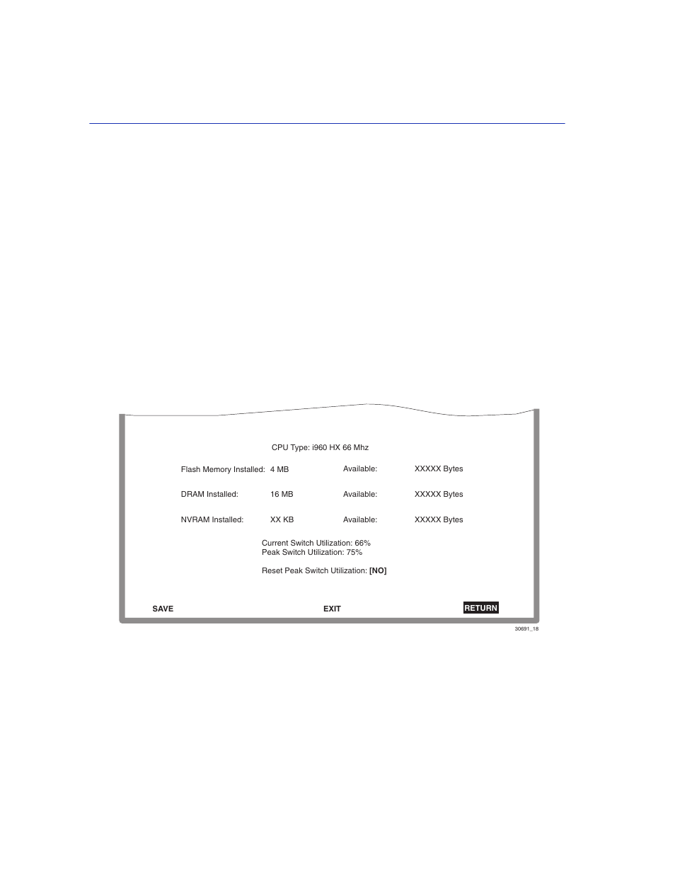 7 system resources information screen, System resources information screen -30, System resources information screen | System resources information, Section 4.7, 7 system resources information screen when to use, How to access, Screen example | Enterasys Networks 2200 User Manual | Page 86 / 330