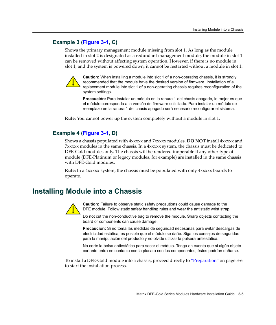 Installing module into a chassis, Installing module into a chassis -5 | Enterasys Networks Enterasys Gold Distributed Forwarding Engine 4H4284-49 User Manual | Page 35 / 90