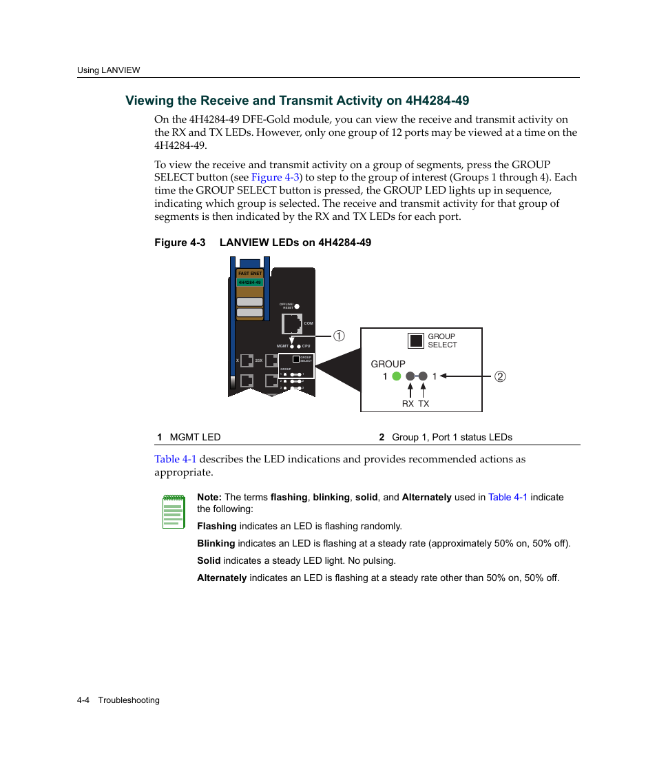 Lanview leds on 4h4284-49 -4 | Enterasys Networks Enterasys Gold Distributed Forwarding Engine 4H4284-49 User Manual | Page 64 / 90