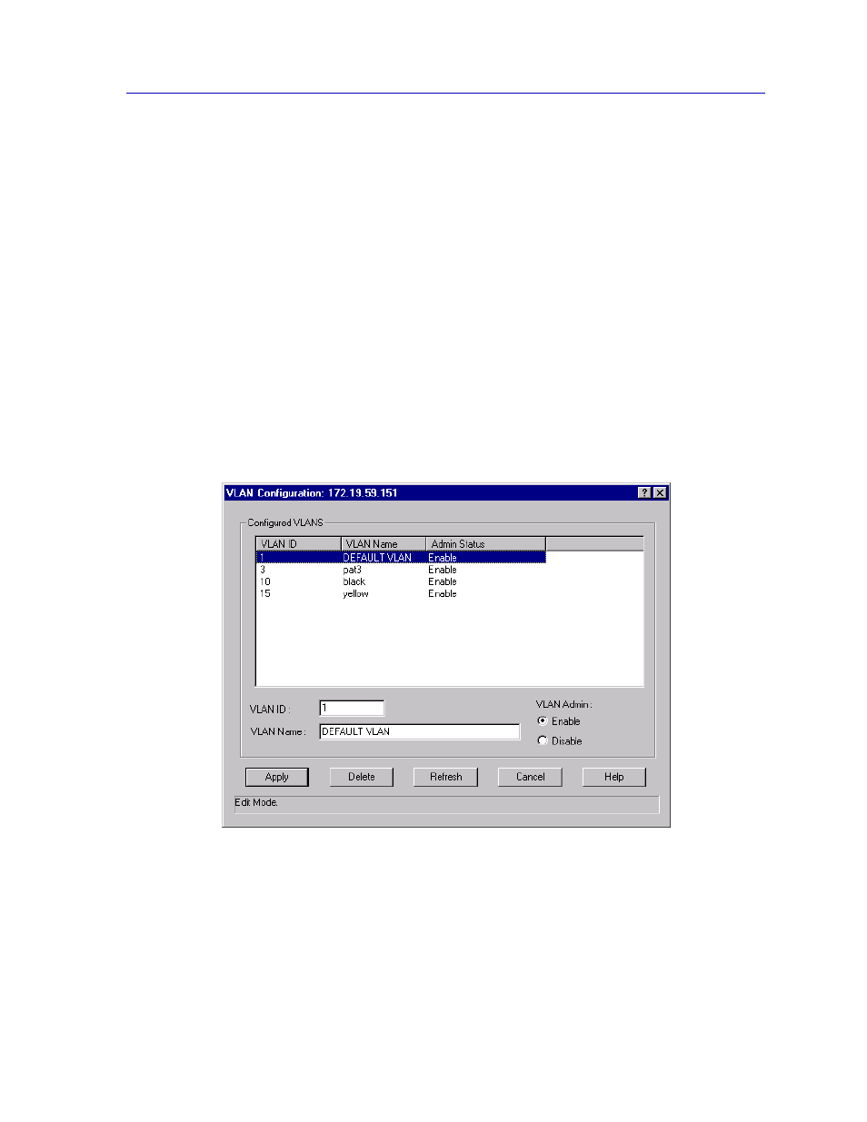 Setting vlan parameters and operational modes, Setting vlan parameters and operational modes -73 | Enterasys Networks 6000 User Manual | Page 92 / 231