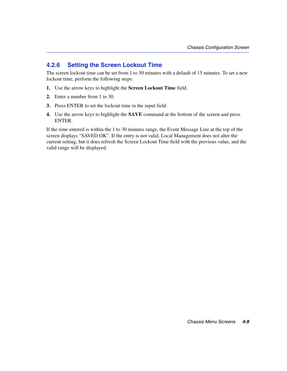 6 setting the screen lockout time, Setting the screen lockout time -9 | Enterasys Networks 6H2xx User Manual | Page 109 / 430
