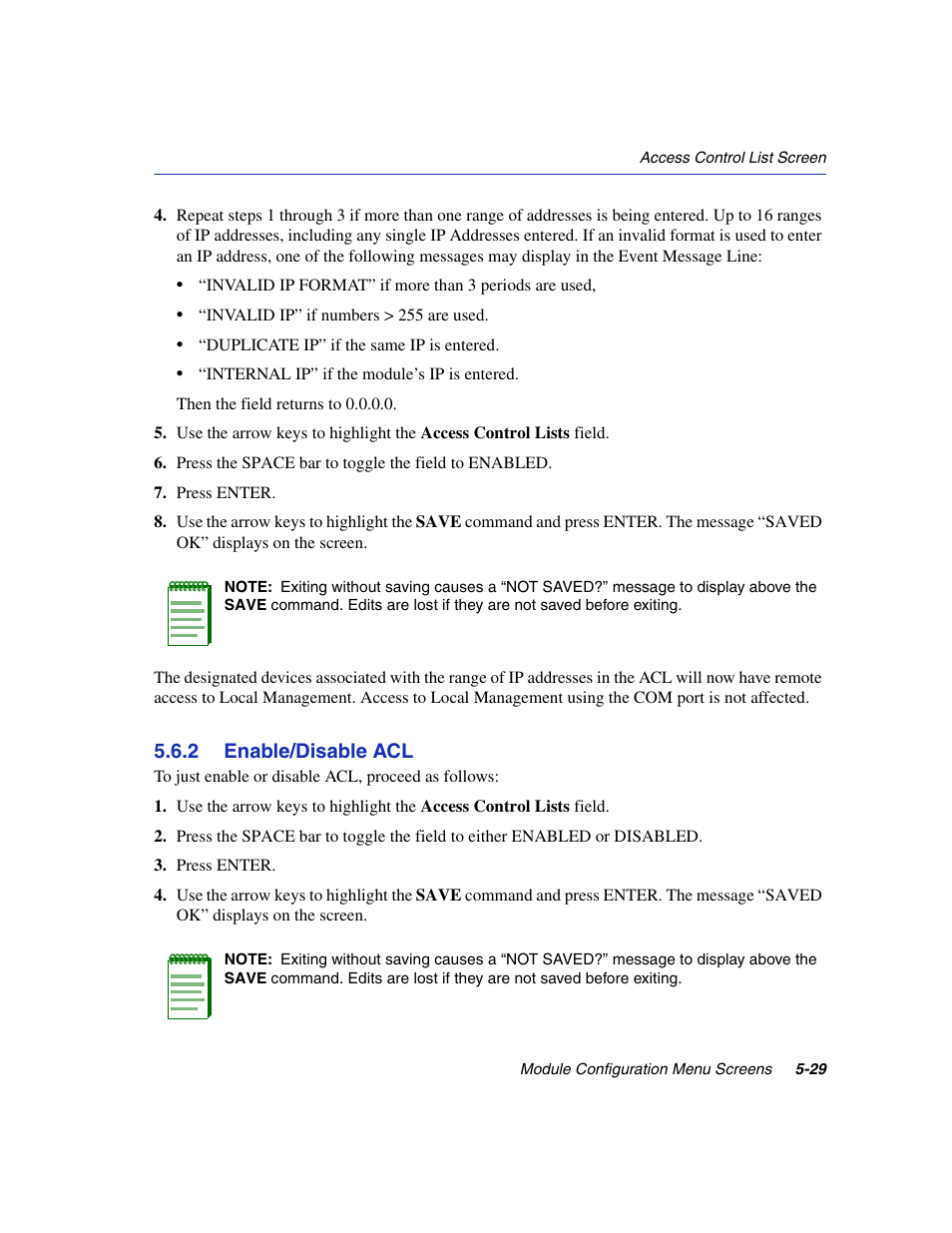 2 enable/disable acl, Enable/disable acl -29 | Enterasys Networks 6H2xx User Manual | Page 155 / 430