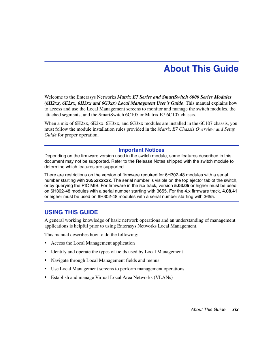 About this guide, Using this guide | Enterasys Networks 6H2xx User Manual | Page 21 / 430