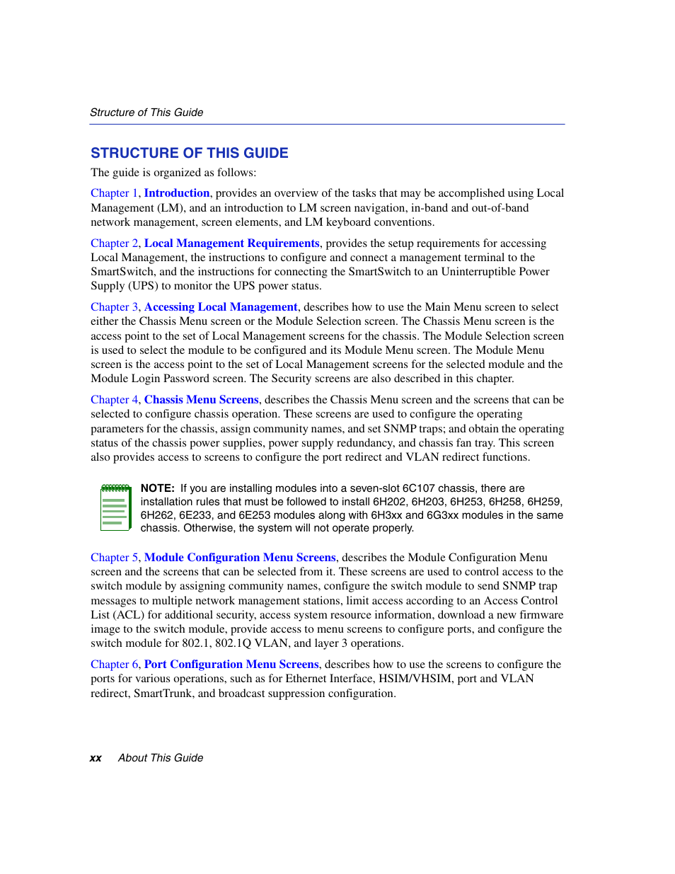 Structure of this guide | Enterasys Networks 6H2xx User Manual | Page 22 / 430