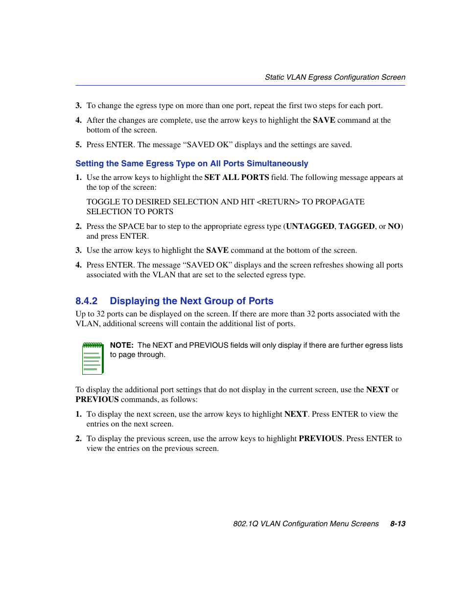 2 displaying the next group of ports, Displaying the next group of ports -13 | Enterasys Networks 6H2xx User Manual | Page 239 / 430