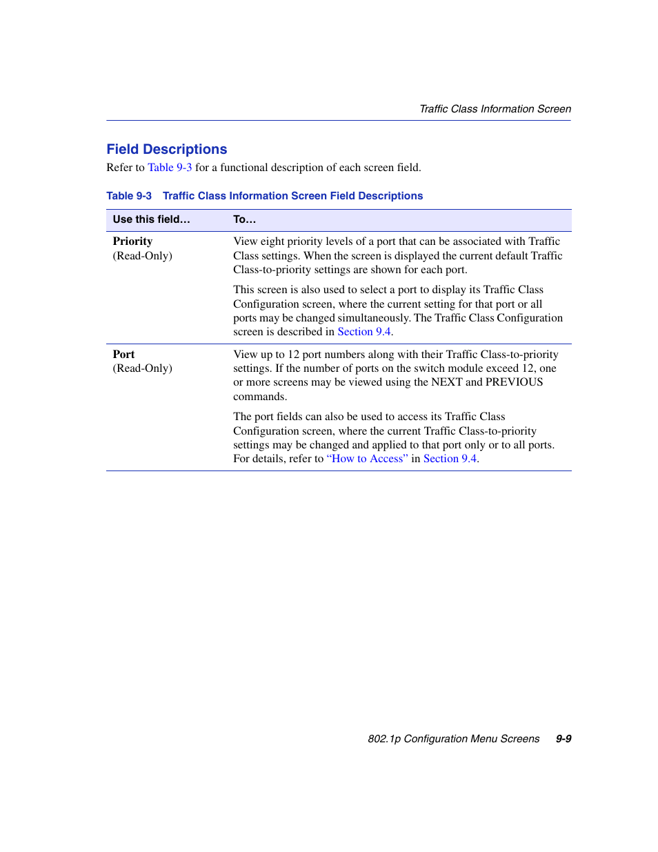 Field descriptions | Enterasys Networks 6H2xx User Manual | Page 273 / 430