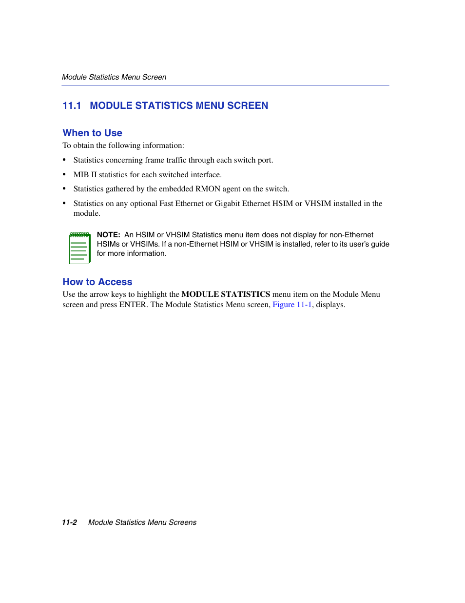1 module statistics menu screen, Module statistics menu screen -2, Module statistics menu | Enterasys Networks 6H2xx User Manual | Page 320 / 430