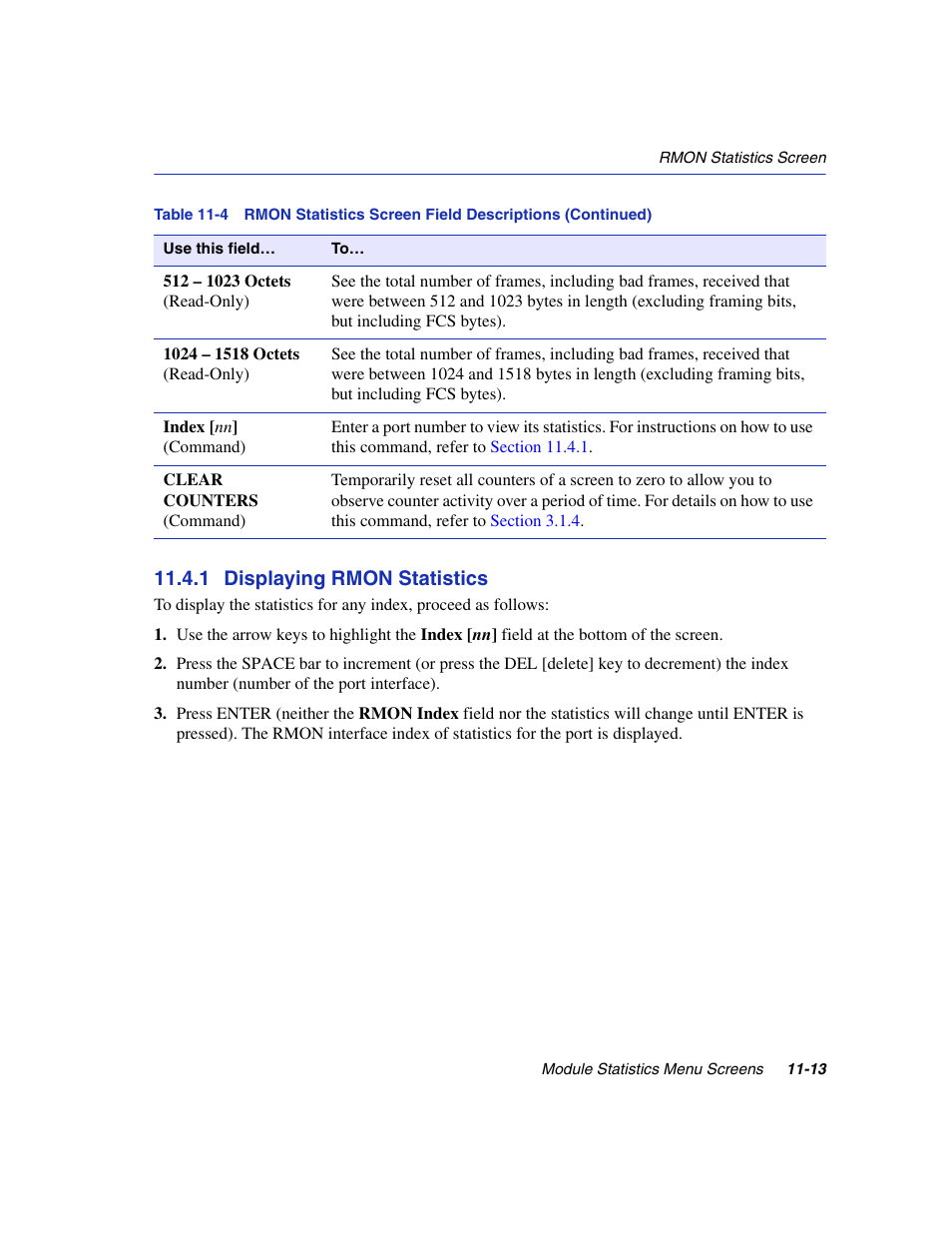 1 displaying rmon statistics, Displaying rmon statistics -13 | Enterasys Networks 6H2xx User Manual | Page 331 / 430