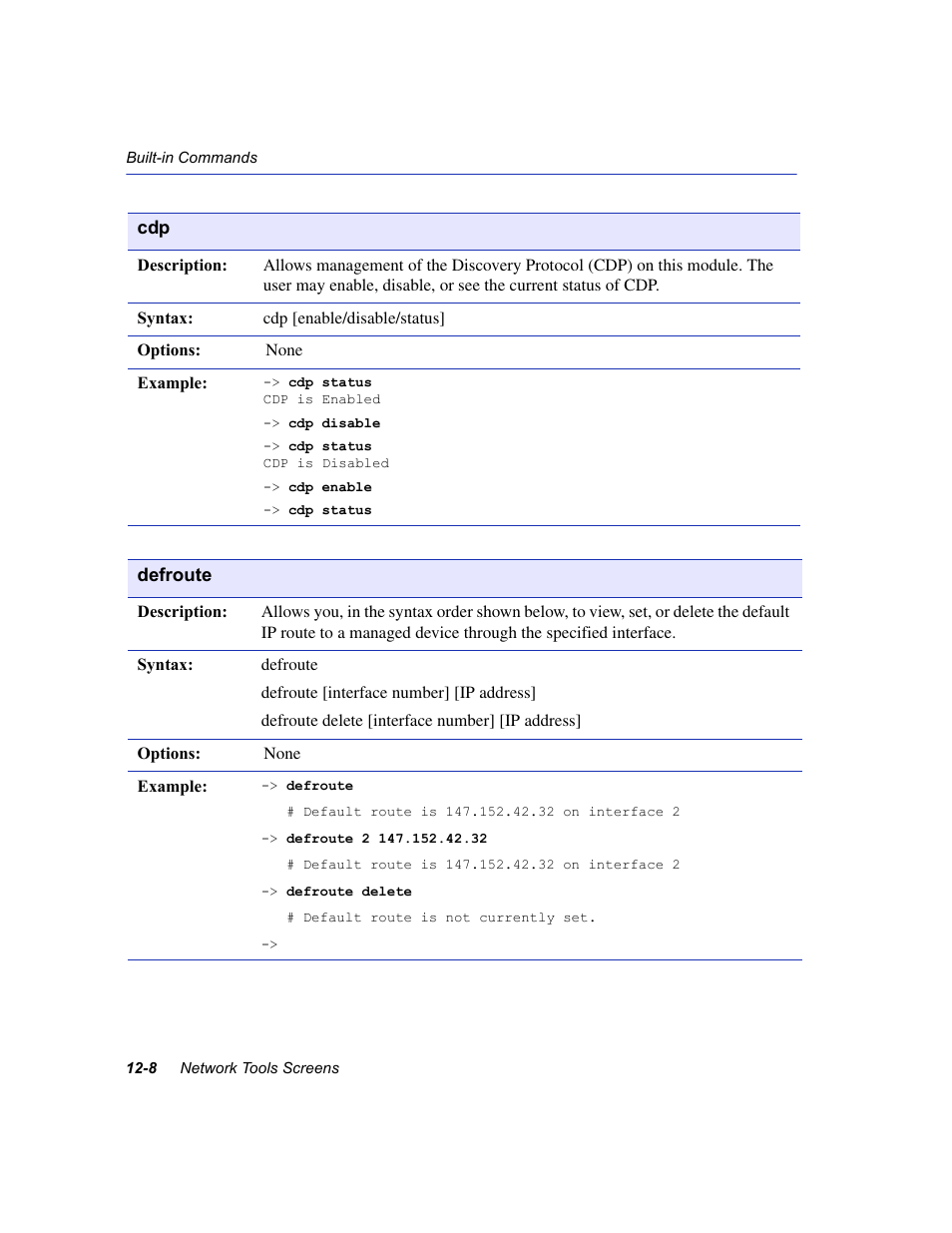 Defroute | Enterasys Networks 6H2xx User Manual | Page 342 / 430