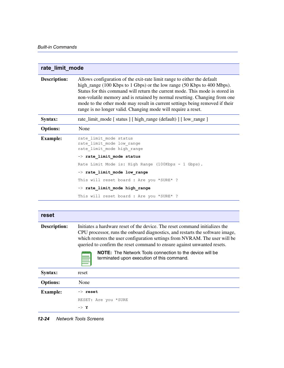 Rate_limit_mode, Reset | Enterasys Networks 6H2xx User Manual | Page 358 / 430