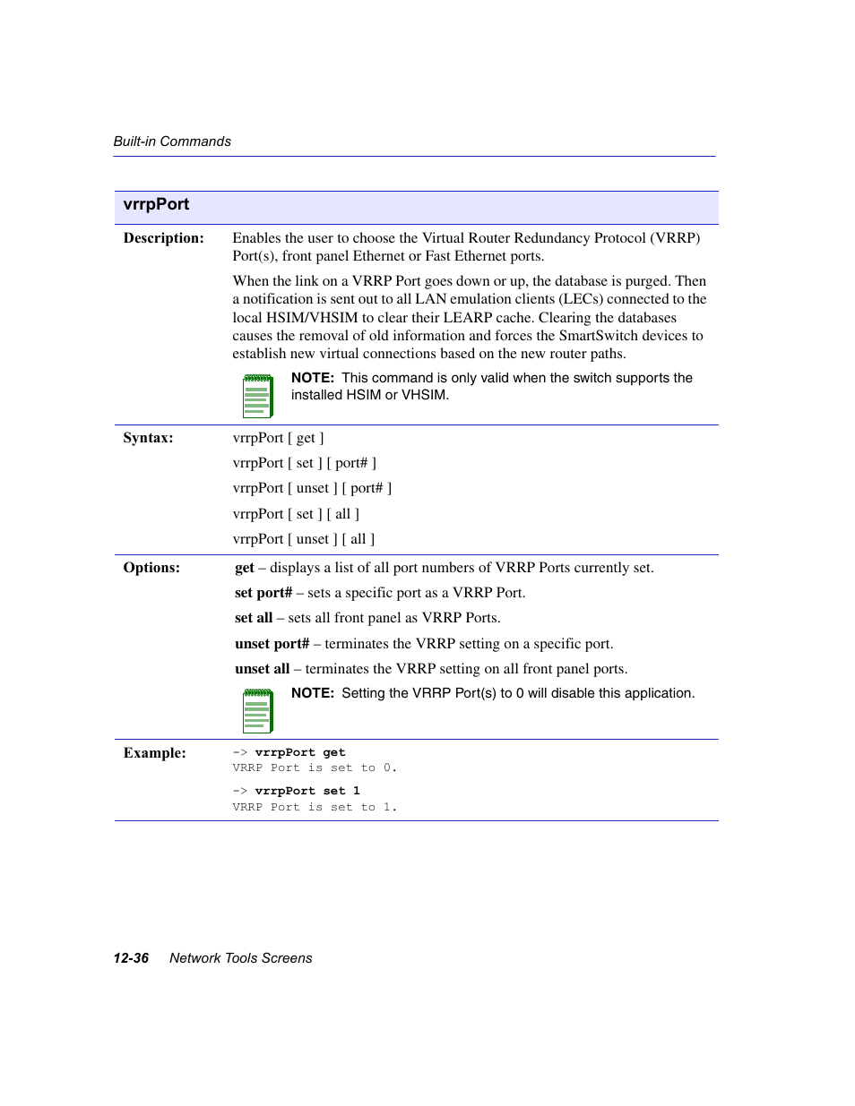 Vrrpport | Enterasys Networks 6H2xx User Manual | Page 370 / 430