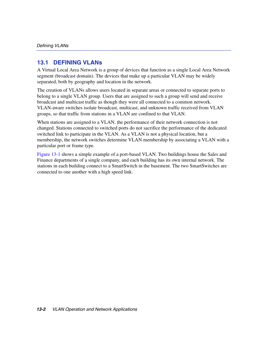 1 defining vlans, Defining vlans, Section 13.1 | Enterasys Networks 6H2xx User Manual | Page 374 / 430