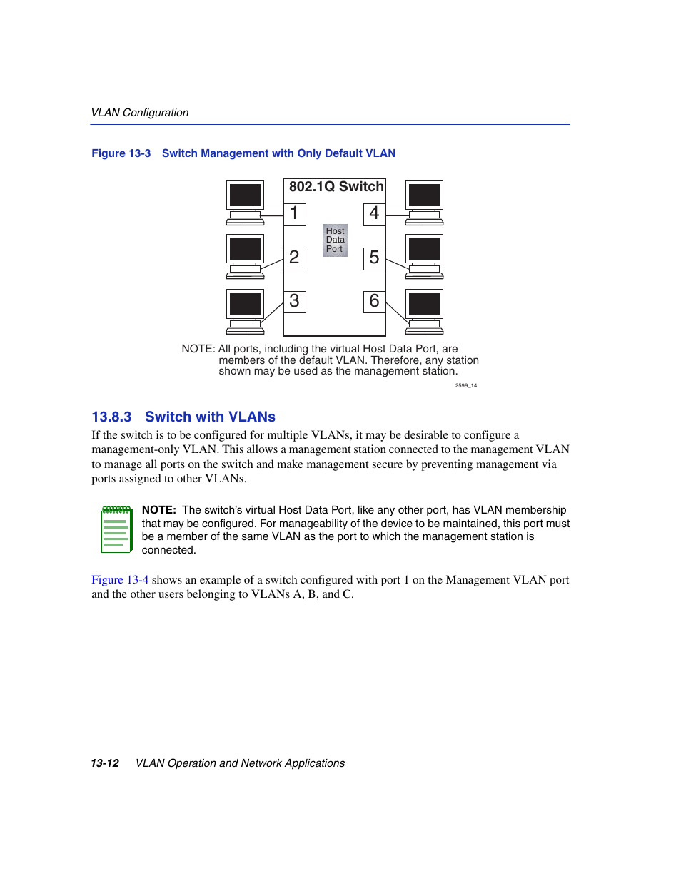 3 switch with vlans, Switch with vlans -12, Switch management with only default vlan | Enterasys Networks 6H2xx User Manual | Page 384 / 430