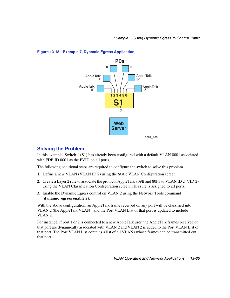 Example 7, dynamic egress application, Solving the problem | Enterasys Networks 6H2xx User Manual | Page 407 / 430