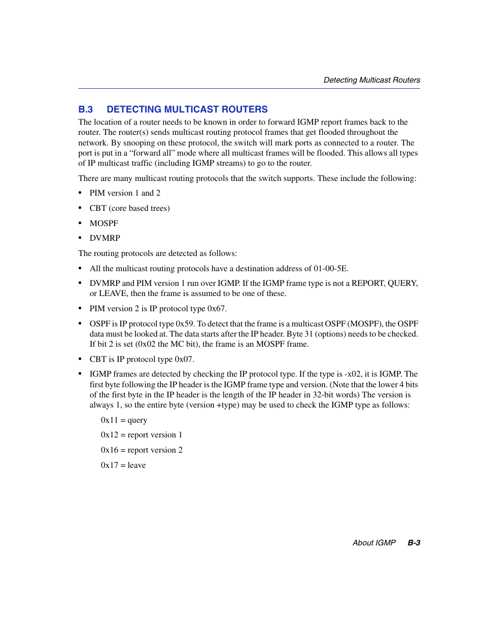 B.3 detecting multicast routers, Section b.3 | Enterasys Networks 6H2xx User Manual | Page 415 / 430