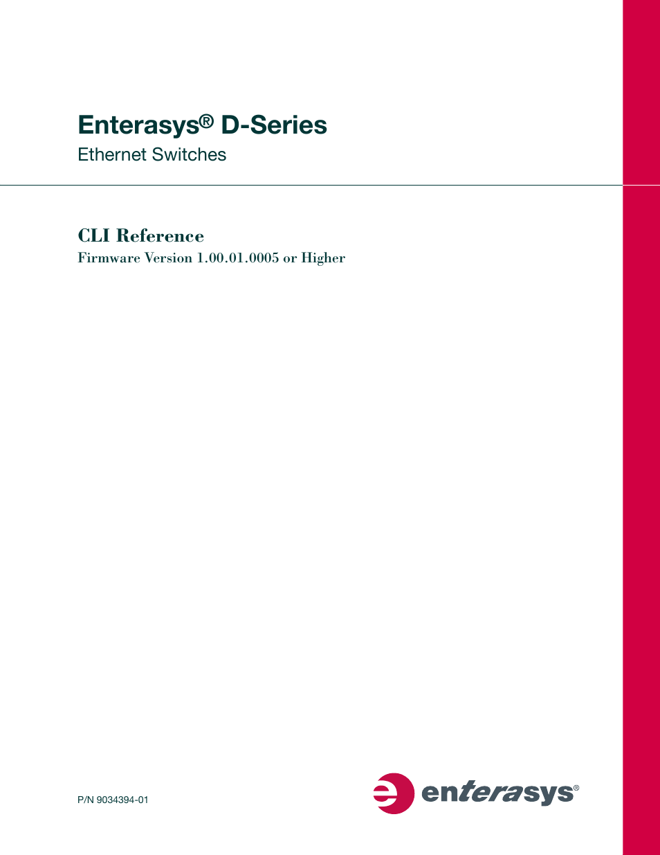 Enterasys Networks D-Series User Manual | 540 pages