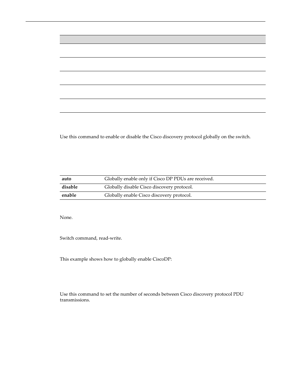 Set ciscodp status, Set ciscodp timer, Set ciscodp status -9 set ciscodp timer -9 | Show ciscodp port info output details -9, Table 5‐3 | Enterasys Networks D-Series User Manual | Page 105 / 540