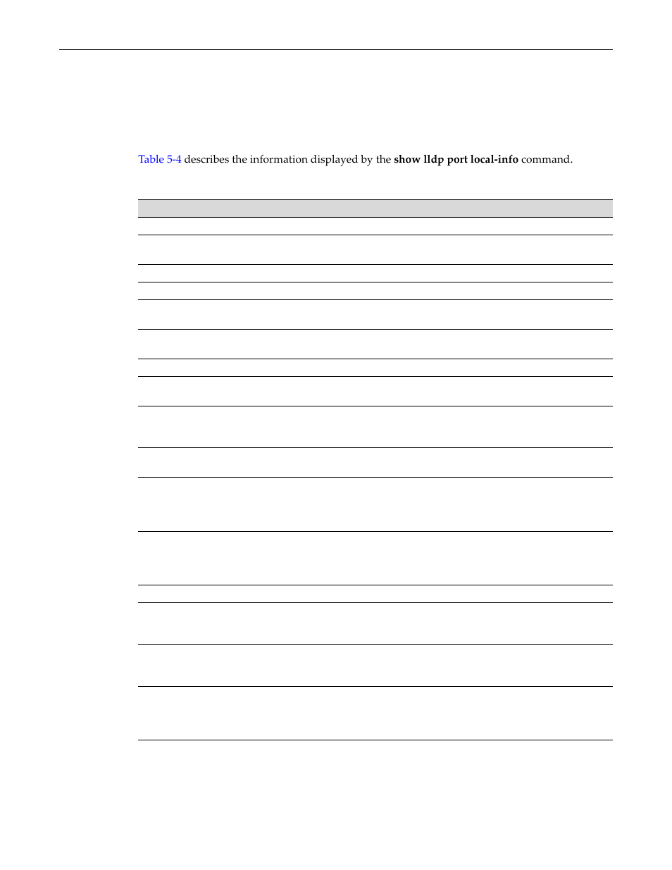 Show lldp port local-info output details -19 | Enterasys Networks D-Series User Manual | Page 115 / 540