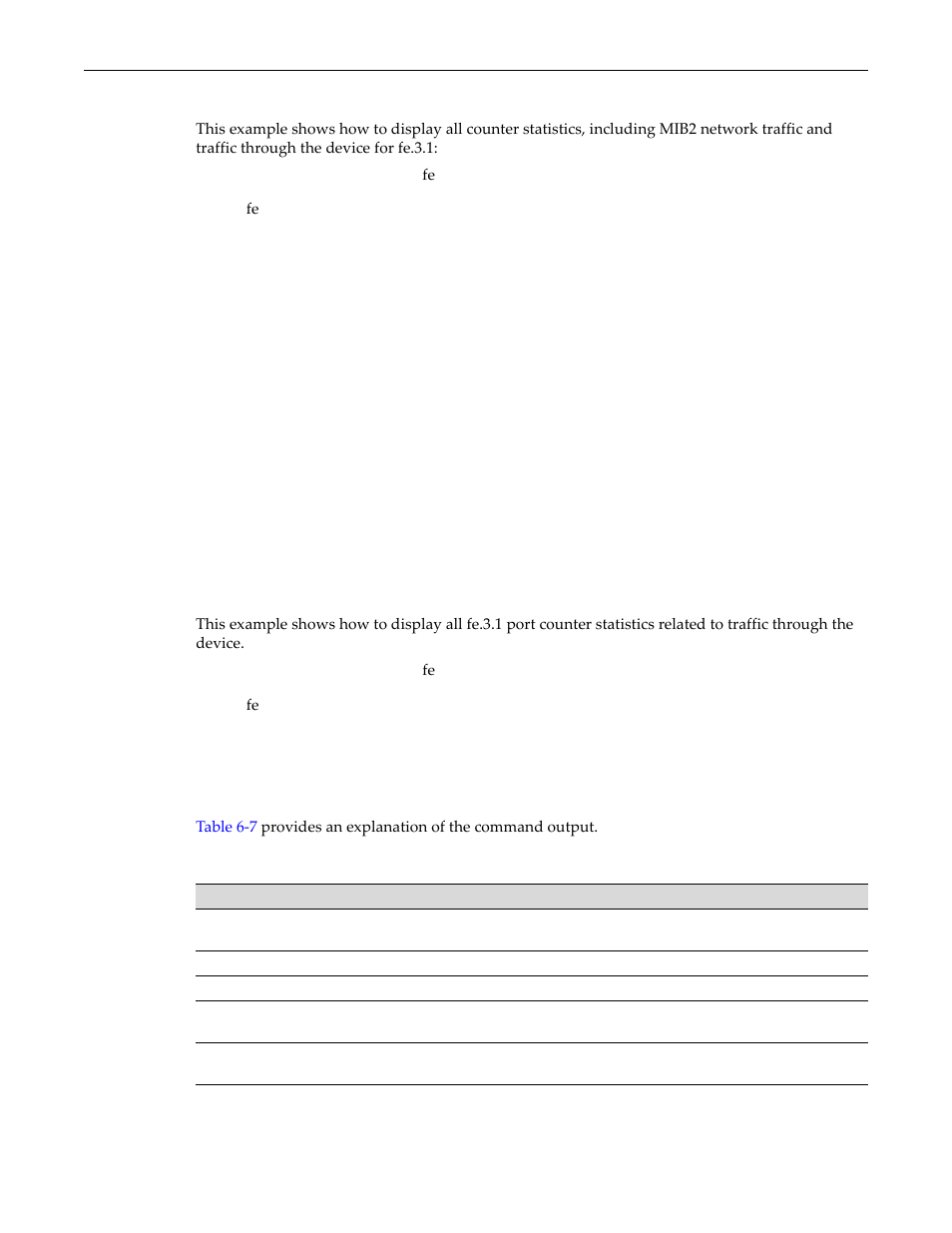 Show port counters output details -6, Examples | Enterasys Networks D-Series User Manual | Page 132 / 540