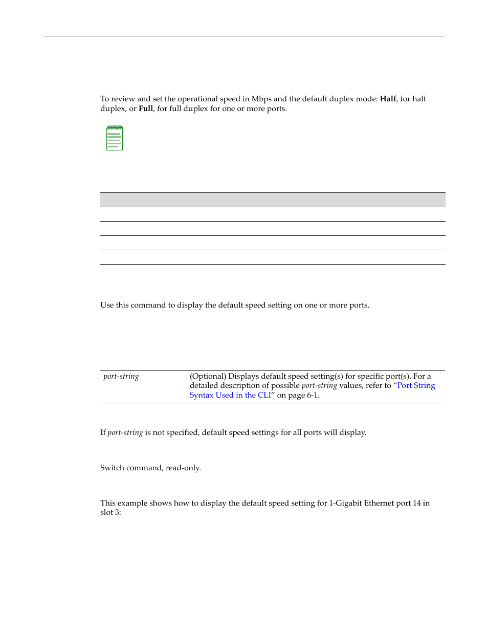 Setting speed and duplex mode, Purpose, Commands | Show port speed, Setting speed and duplex mode -10, Purpose -10 commands -10, Show port speed -10 | Enterasys Networks D-Series User Manual | Page 136 / 540