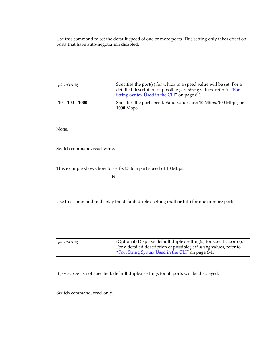 Set port speed, Show port duplex, Set port speed -11 show port duplex -11 | Refer to | Enterasys Networks D-Series User Manual | Page 137 / 540