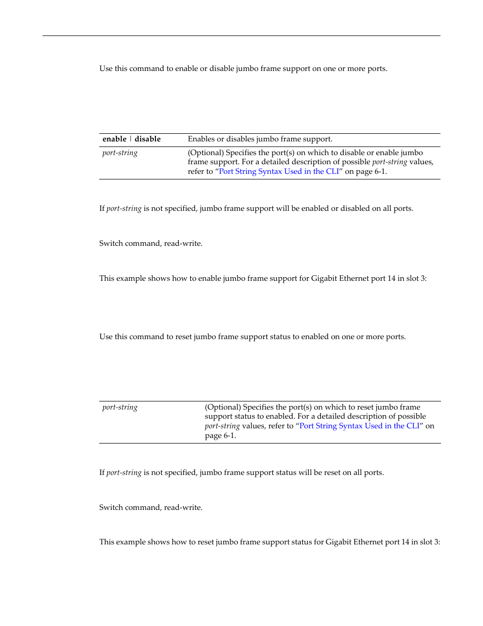 Set port jumbo, Clear port jumbo, Set port jumbo -14 clear port jumbo -14 | Enterasys Networks D-Series User Manual | Page 140 / 540