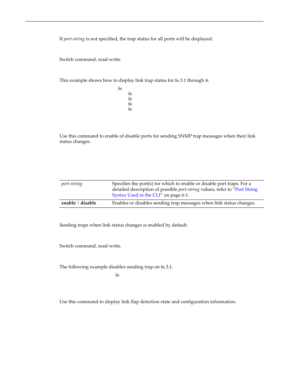 Set port trap, Show linkflap, Set port trap -22 show linkflap -22 | Enterasys Networks D-Series User Manual | Page 148 / 540