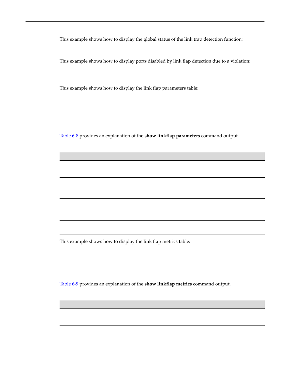 Show linkflap parameters output details -24, Show linkflap metrics output details -24, Examples | Enterasys Networks D-Series User Manual | Page 150 / 540