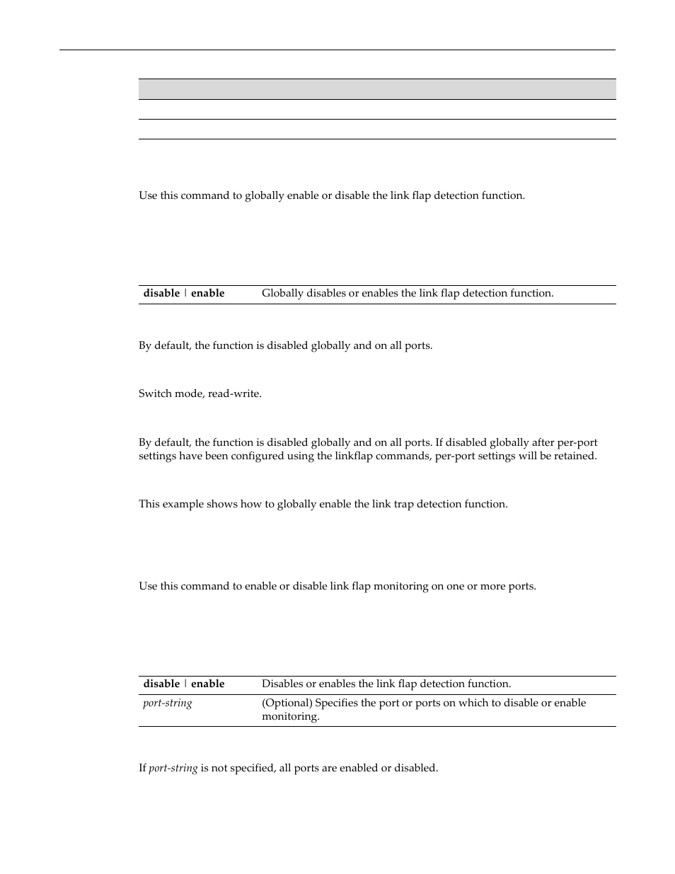 Set linkflap globalstate, Set linkflap portstate | Enterasys Networks D-Series User Manual | Page 151 / 540