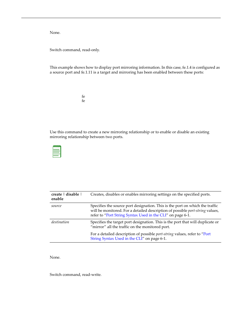 Set port mirroring, Set port mirroring -34 | Enterasys Networks D-Series User Manual | Page 160 / 540