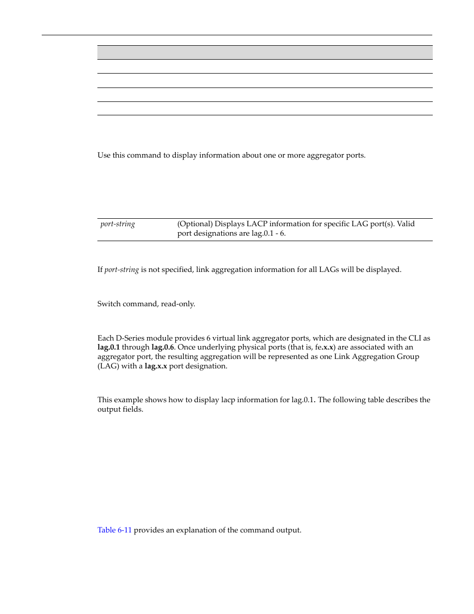 Show lacp, Show lacp -39 | Enterasys Networks D-Series User Manual | Page 165 / 540
