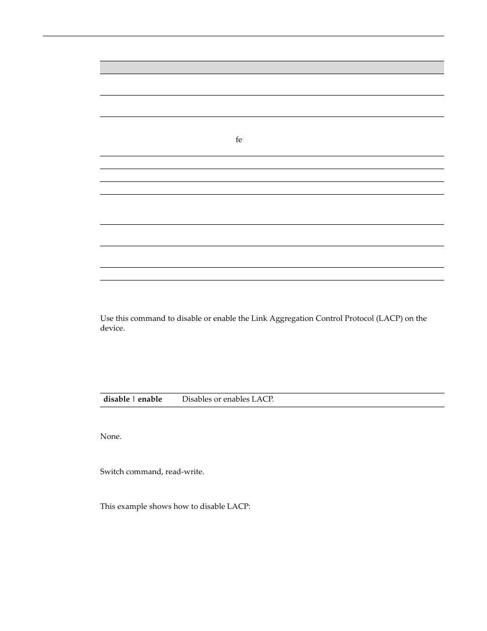 Set lacp, Set lacp -40, Show lacp output details -40 | Table 6‐11 | Enterasys Networks D-Series User Manual | Page 166 / 540