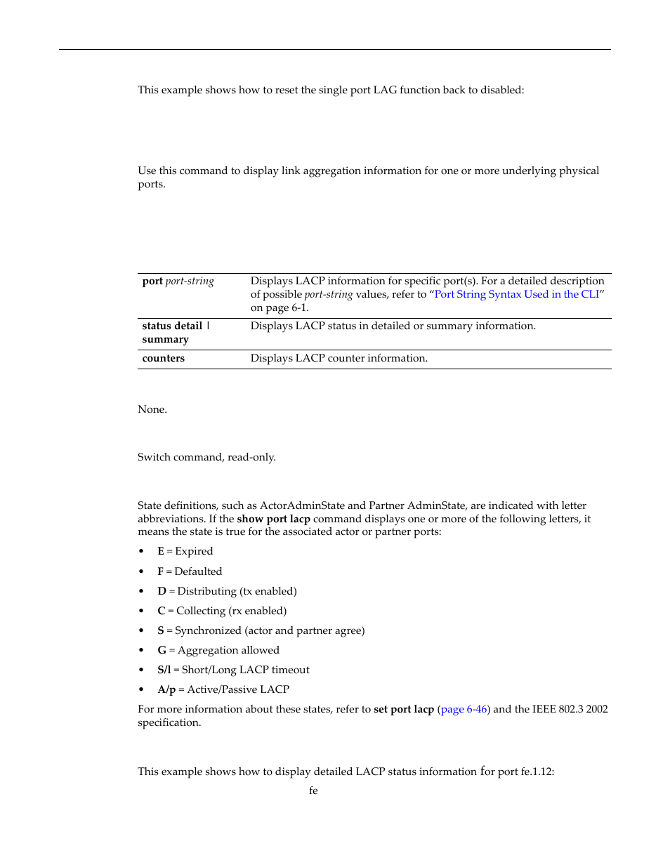 Show port lacp, Show port lacp -45 | Enterasys Networks D-Series User Manual | Page 171 / 540