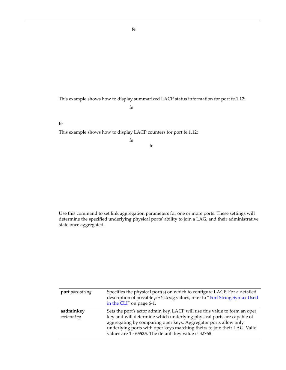 Set port lacp, Set port lacp -46, Syntax | Parameters | Enterasys Networks D-Series User Manual | Page 172 / 540