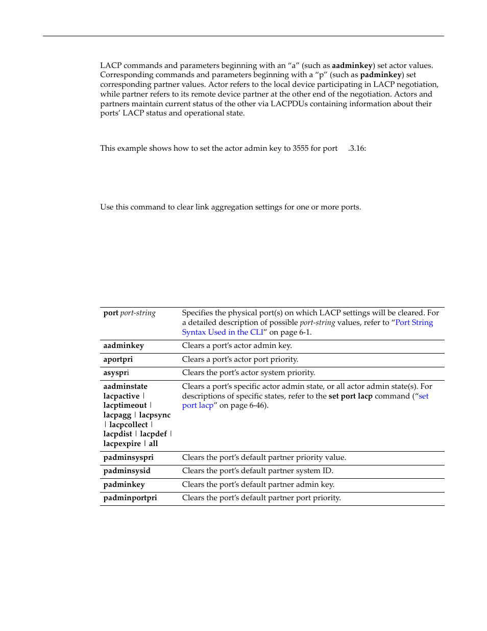 Clear port lacp, Clear port lacp -48 | Enterasys Networks D-Series User Manual | Page 174 / 540