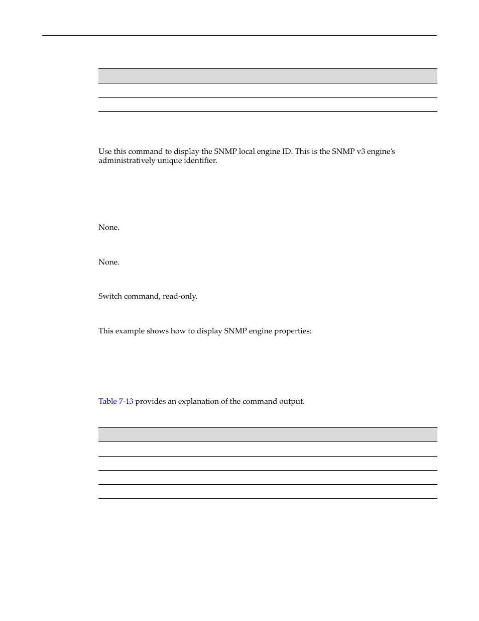 Commands, Show snmp engineid, Commands -4 | Show snmp engineid -4, Show snmp engineid output details -4 | Enterasys Networks D-Series User Manual | Page 184 / 540