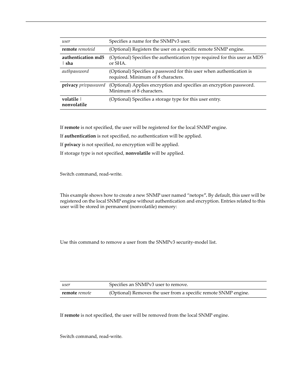 Clear snmp user, Clear snmp user -10 | Enterasys Networks D-Series User Manual | Page 190 / 540