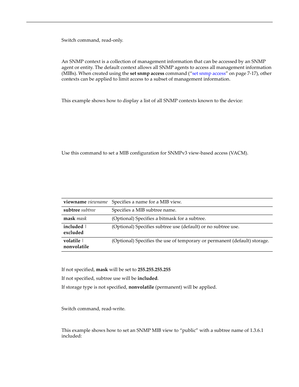 Set snmp view, Set snmp view -21 | Enterasys Networks D-Series User Manual | Page 201 / 540