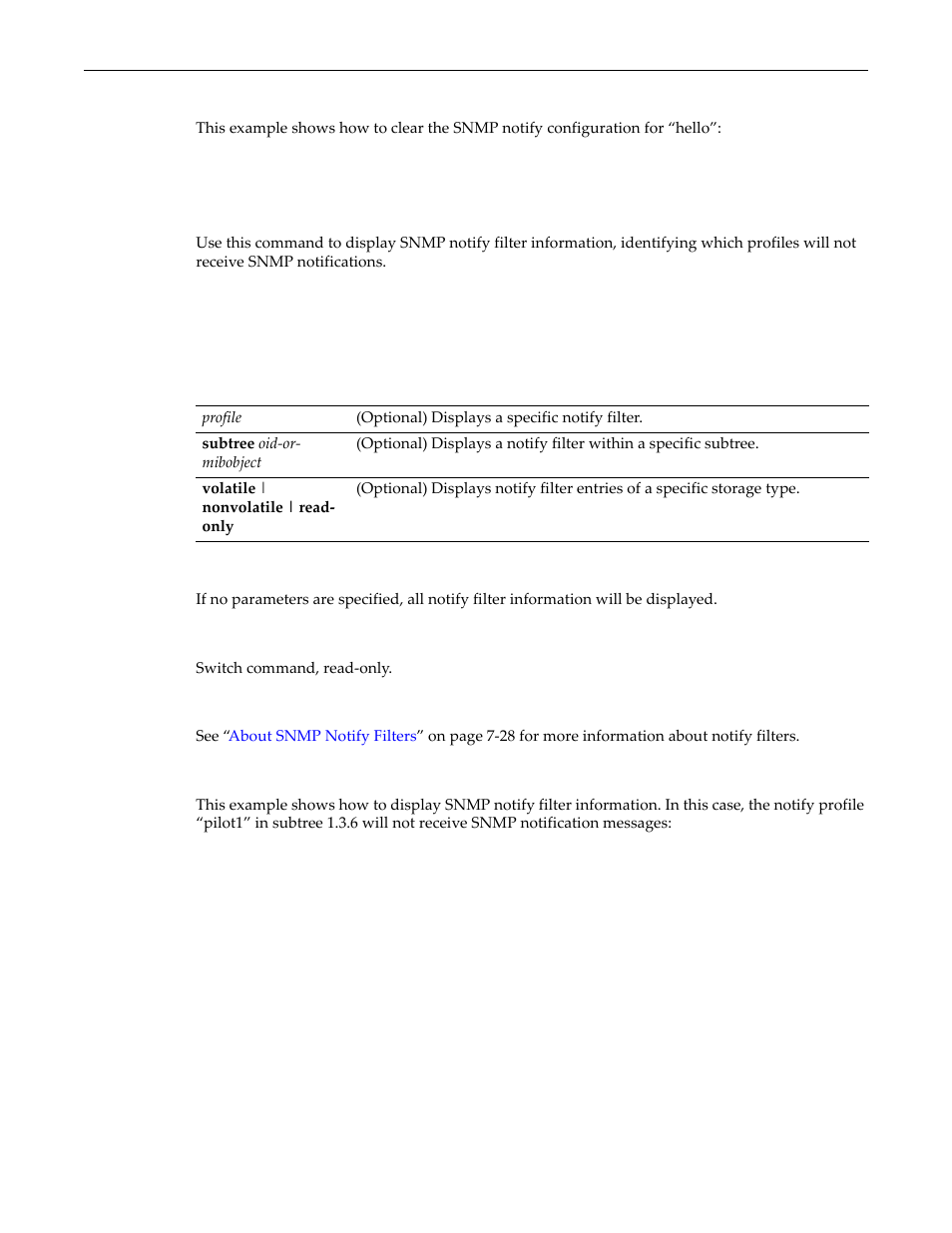 Show snmp notifyfilter, Show snmp notifyfilter -33 | Enterasys Networks D-Series User Manual | Page 213 / 540