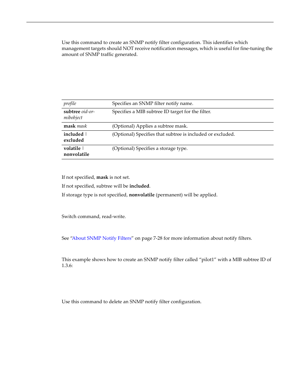 Set snmp notifyfilter, Clear snmp notifyfilter | Enterasys Networks D-Series User Manual | Page 214 / 540