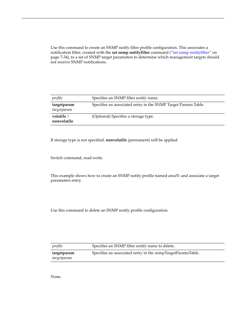 Set snmp notifyprofile, Clear snmp notifyprofile | Enterasys Networks D-Series User Manual | Page 216 / 540