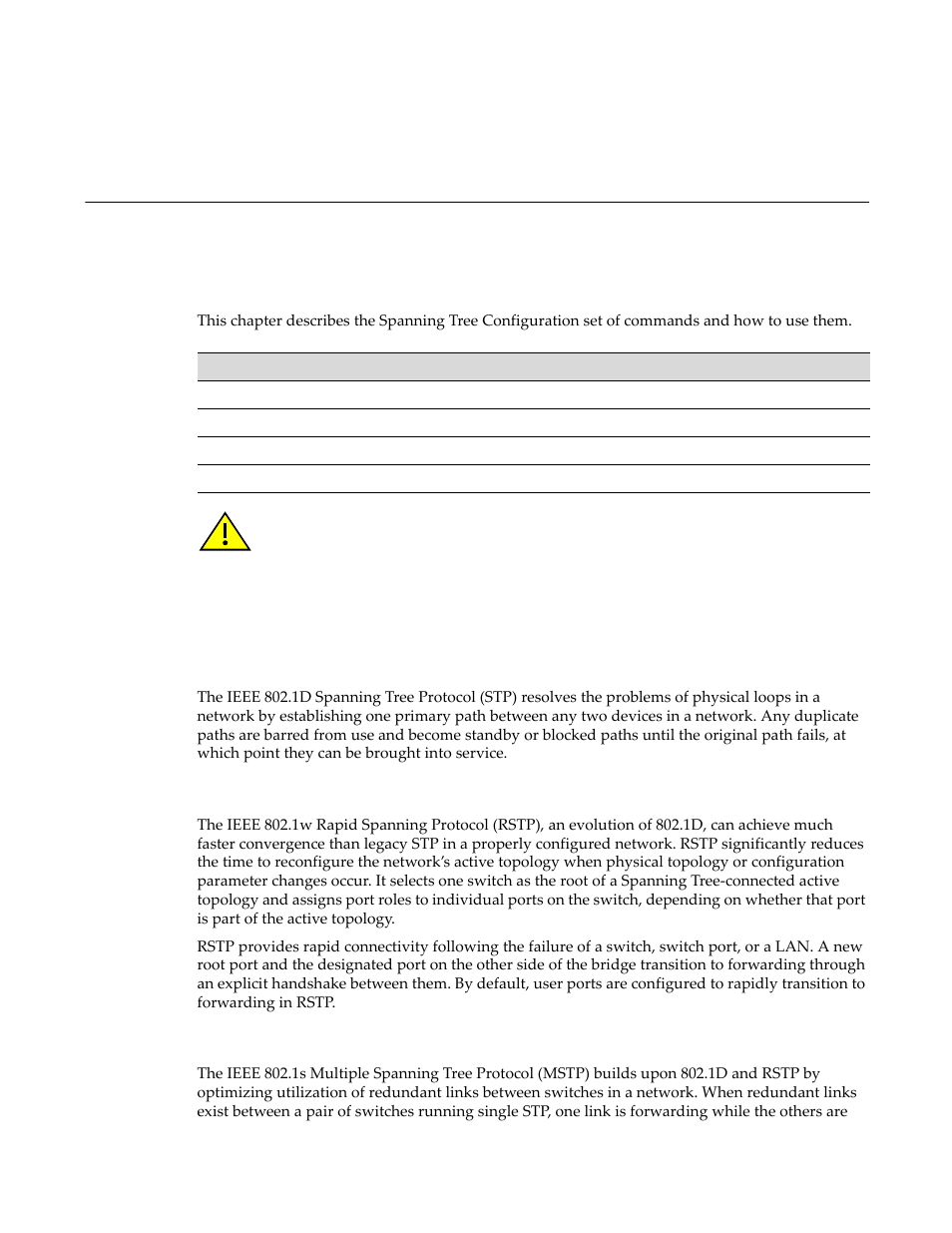 Spanning tree configuration, Spanning tree configuration summary, Rstp | Mstp, Chapter 8: spanning tree configuration, Spanning tree configuration summary -1, Chapter 8 | Enterasys Networks D-Series User Manual | Page 219 / 540