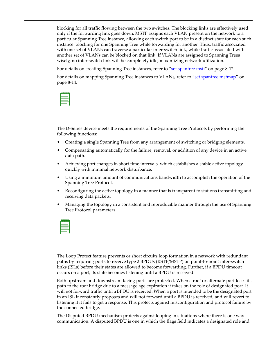 Spanning tree features, Loop protect, Spanning tree features -2 loop protect -2 | Enterasys Networks D-Series User Manual | Page 220 / 540