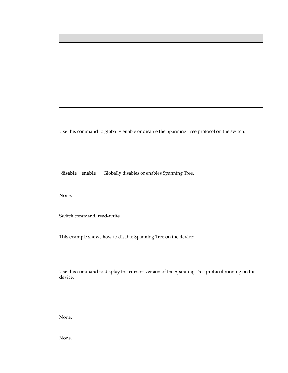 Set spantree, Show spantree version, Set spantree -7 show spantree version -7 | Enterasys Networks D-Series User Manual | Page 225 / 540